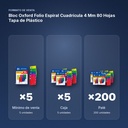 BLOC OXFORD FOLIO ESPIRAL CUADRÍCULA 4 MM 80 HOJAS TAPA DE PLÁSTICO - formato de venta: caja de 5, palé de 200