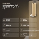 BOBINA DE PAPEL KRAFT MARRÓN 80 GR 1,10 M 45 KG  - resumen de atributos