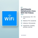 APLI ETIQUETA SEÑALIZACIÓN ZONA WIFI 114X114MM  - características principales