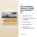 IMANES MULTIUSO REDONDOS 20MM AMARILLO BLÍSTER 4 UD - características principales
