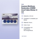 IMANES MULTIUSO REDONDOS 20MM AZUL FAIBO BLÍSTER 4 UD - características principales