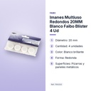 IMANES MULTIUSO REDONDOS 20MM BLANCO FAIBO BLÍSTER 4 UD - características principales