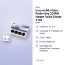 IMANES MULTIUSO REDONDOS 20MM NEGRO FAIBO BLÍSTER 4 UD - características principales