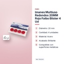 IMANES MULTIUSO REDONDOS 20MM ROJO FAIBO BLÍSTER 4 UD - características principales