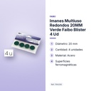 IMANES MULTIUSO REDONDOS 20MM VERDE FAIBO BLÍSTER 4 UD - características principales