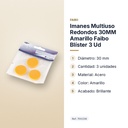 IMANES MULTIUSO REDONDOS 30MM AMARILLO FAIBO BLÍSTER 3 UD - características principales