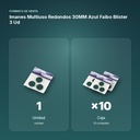 IMANES MULTIUSO REDONDOS 30MM AZUL FAIBO BLÍSTER 3 UD - formato de venta: caja de 10