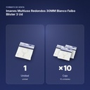 IMANES MULTIUSO REDONDOS 30MM BLANCO FAIBO BLÍSTER 3 UD - formato de venta: caja de 10