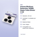 IMANES MULTIUSO REDONDOS 30MM NEGRO FAIBO BLÍSTER 3 UD - características principales