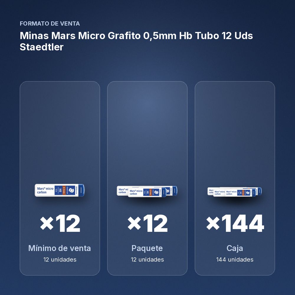 MINAS MARS MICRO GRAFITO 0,5MM HB TUBO 12 UDS STAEDTLER - formato de venta: paquete de 12, caja de 144