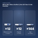 MINAS MARS MICRO GRAFITO 0,7MM 2B TUBO 12 UDS STAEDTLER - formato de venta: paquete de 12, caja de 144