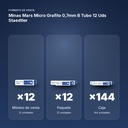MINAS MARS MICRO GRAFITO 0,7MM  B TUBO 12 UDS STAEDTLER - formato de venta: paquete de 12, caja de 144