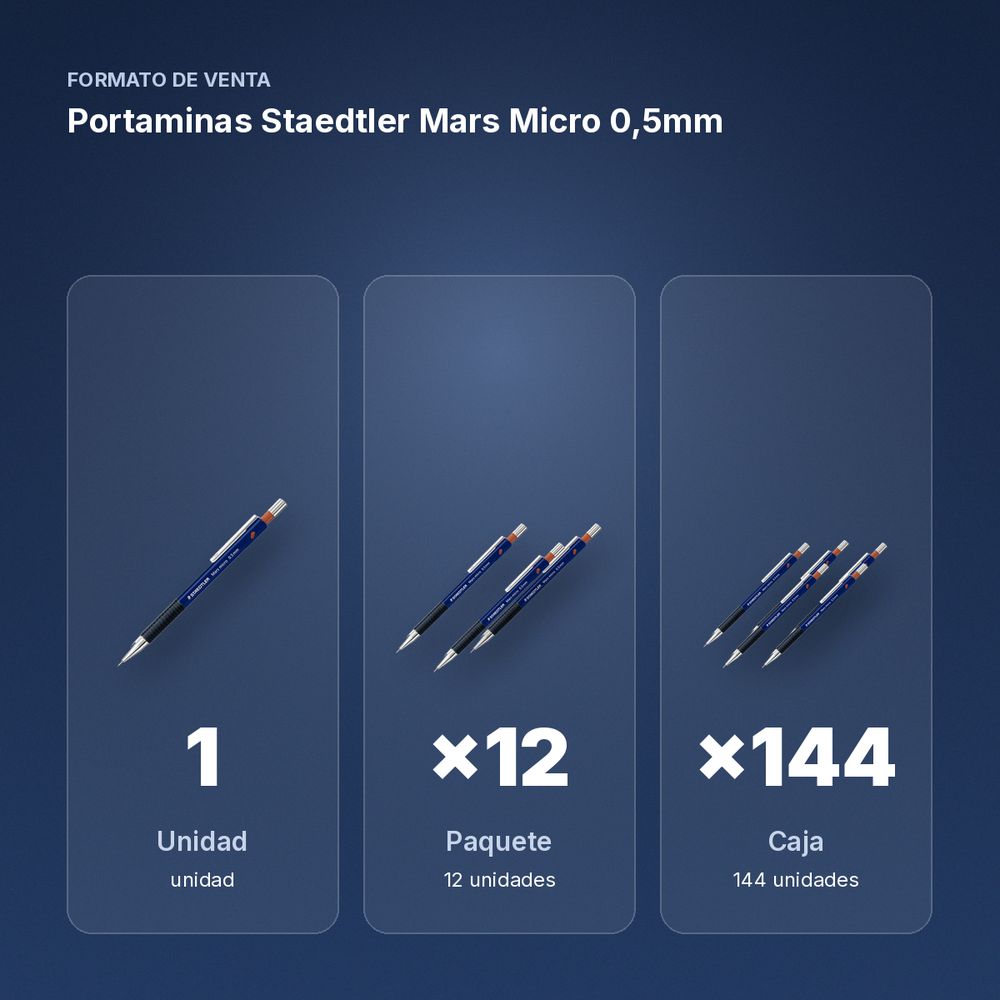 PORTAMINAS STAEDTLER MARS MICRO 0,5MM - formato de venta: paquete de 12, caja de 144