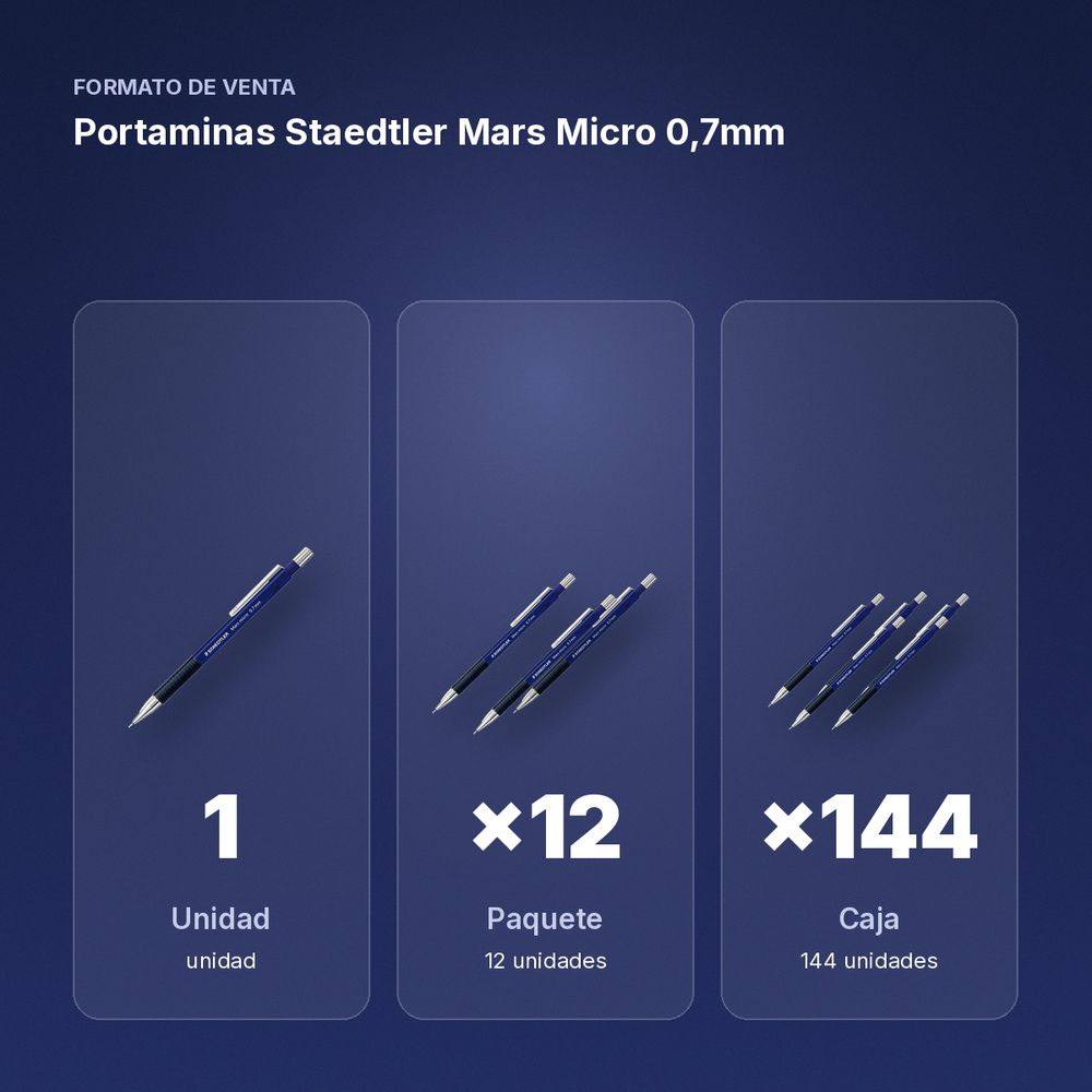 PORTAMINAS STAEDTLER MARS MICRO 0,7MM - formato de venta: paquete de 12, caja de 144