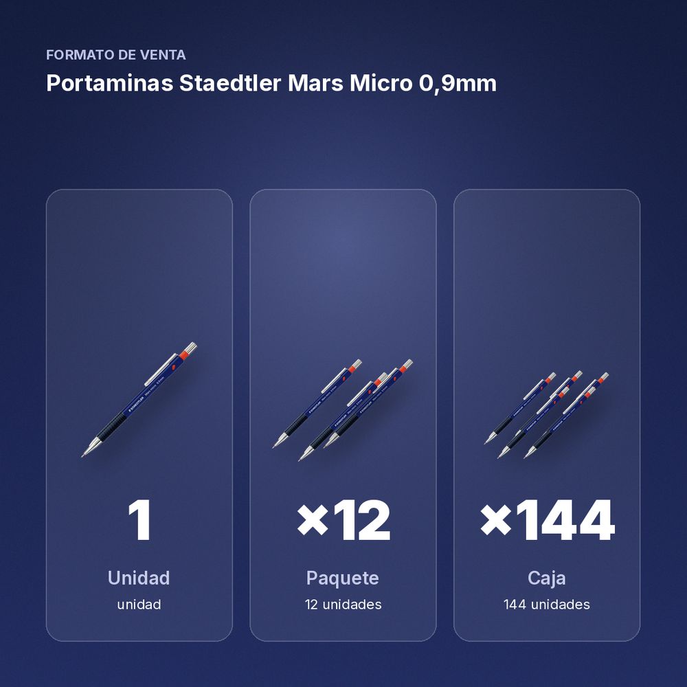 PORTAMINAS STAEDTLER MARS MICRO 0,9MM - formato de venta: paquete de 12, caja de 144