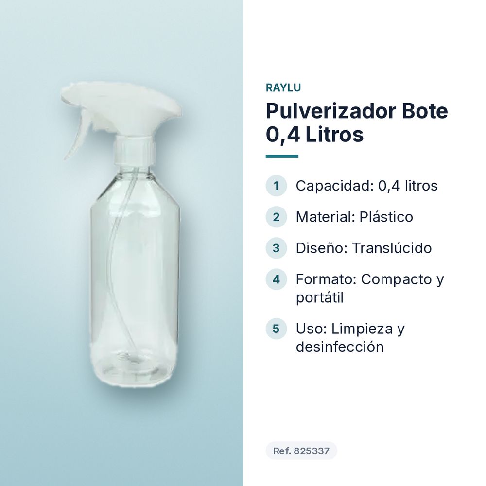 PULVERIZADOR BOTE  0,4 LITROS - características principales