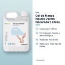 GEL DE MANOS NEUTRO DERMO NACARADO 5 LITROS - características principales