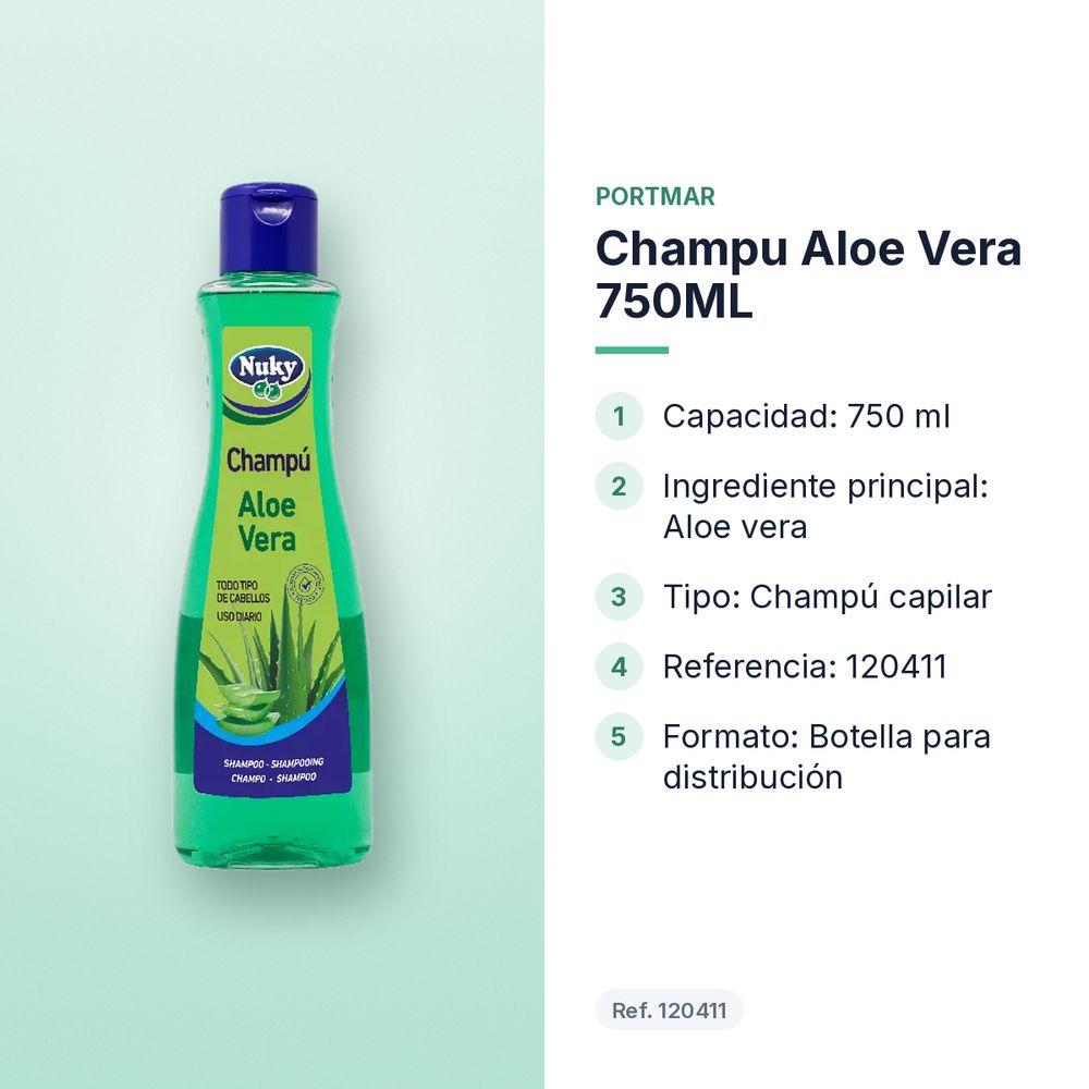 CHAMPU ALOE VERA 750ML - características principales