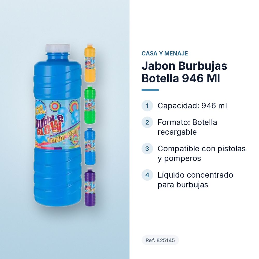 JABON BURBUJAS BOTELLA 946 ML - características principales