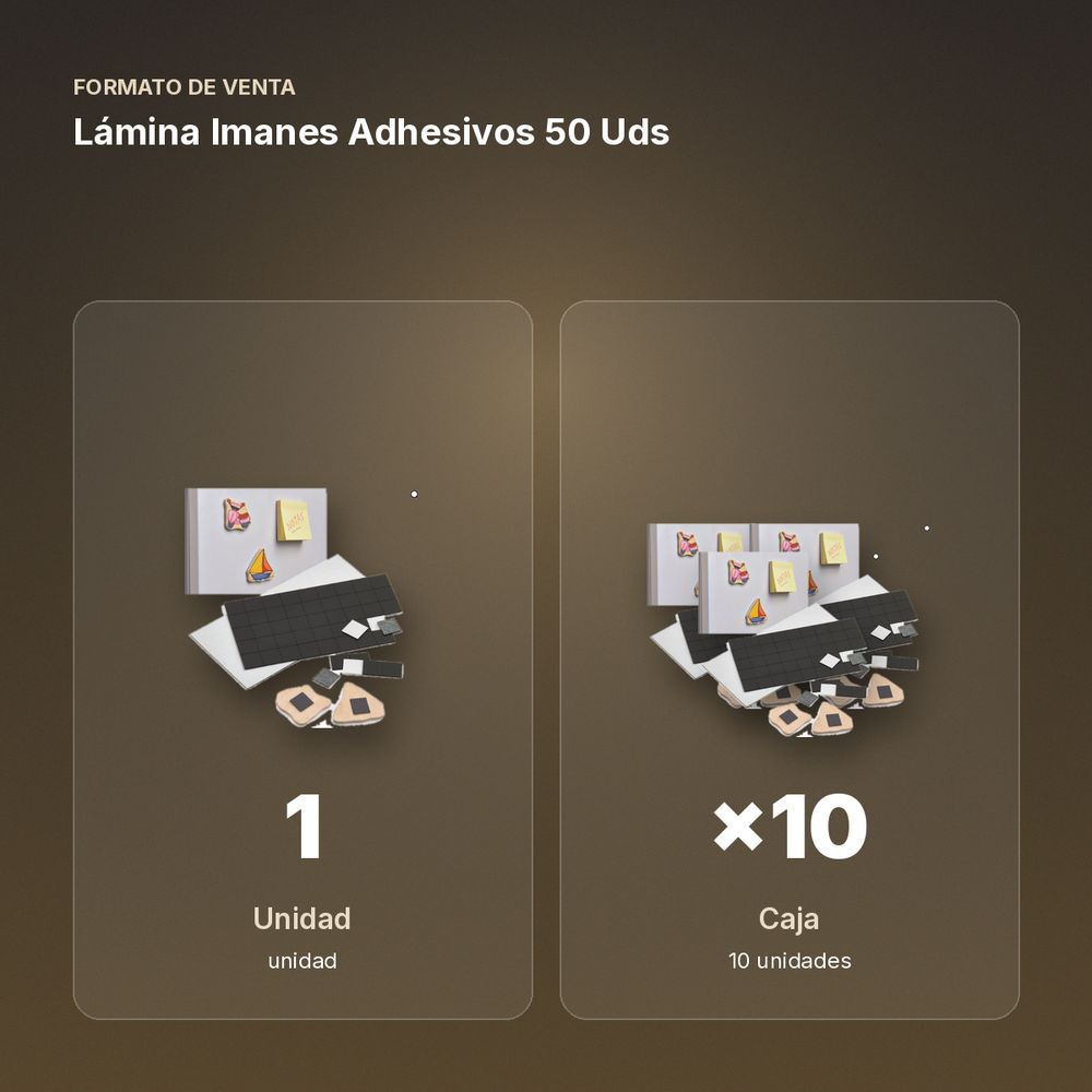 LÁMINA IMANES ADHESIVOS 50 UDS - formato de venta: caja de 10