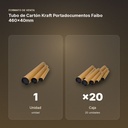 TUBO DE CARTÓN KRAFT PORTADOCUMENTOS FAIBO 460X40MM - formato de venta: caja de 20