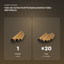 TUBO DE CARTÓN KRAFT PORTADOCUMENTOS FAIBO 460X60MM - formato de venta: caja de 20