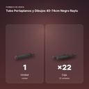 TUBO PORTAPLANOS Y DIBUJOS 45–74CM NEGRO RAYLU  - formato de venta: caja de 22