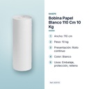 BOBINA PAPEL BLANCO 110 CM 10 KG - características principales