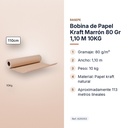 BOBINA DE PAPEL KRAFT MARRÓN 80 GR 1,10 M 10KG  - características principales