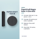 PAPEL KRAFT NEGRO ROLLO 1×25M 65G - características principales