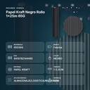 PAPEL KRAFT NEGRO ROLLO 1×25M 65G - resumen de atributos