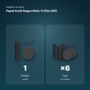 PAPEL KRAFT NEGRO ROLLO 1×25M 65G - formato de venta: caja de 6