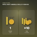 PAPEL KRAFT AMARILLO ROLLO 1x10M 65G - formato de venta: caja de 10