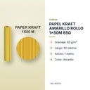 PAPEL KRAFT AMARILLO ROLLO 1x50M 65G - características principales