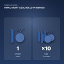 PAPEL KRAFT AZUL ROLLO 1x10M 65G - formato de venta: caja de 10