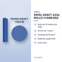 PAPEL KRAFT AZUL ROLLO 1x50M 65G - características principales