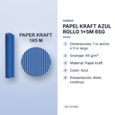 PAPEL KRAFT AZUL ROLLO 1x5M 65G - características principales