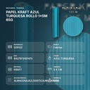 PAPEL KRAFT AZUL TURQUESA ROLLO 1x5M 65G - resumen de atributos
