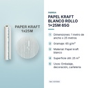 PAPEL KRAFT BLANCO ROLLO 1x25M 65G - características principales