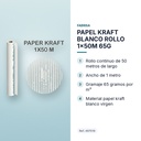 PAPEL KRAFT BLANCO ROLLO 1x50M 65G - características principales