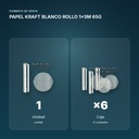 PAPEL KRAFT BLANCO ROLLO 1x5M 65G - formato de venta: caja de 6