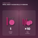PAPEL KRAFT FUCSIA ROLLO 1x10M 65G - formato de venta: caja de 10