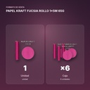PAPEL KRAFT FUCSIA ROLLO 1x5M 65G - formato de venta: caja de 6