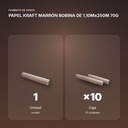 PAPEL KRAFT MARRÓN BOBINA DE 1,10Mx250M 70G - formato de venta: caja de 10