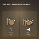 PAPEL KRAFT MARRON ROLLO 1x25M 65G - formato de venta: caja de 6