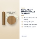 PAPEL KRAFT MARRON ROLLO 1x3M 65G - características principales