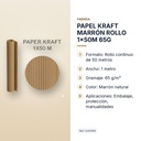PAPEL KRAFT MARRÓN ROLLO 1x50M 65G - características principales