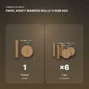 PAPEL KRAFT MARRÓN ROLLO 1x50M 65G - formato de venta: caja de 6