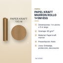 PAPEL KRAFT MARRON ROLLO 1x5M 65G  - características principales