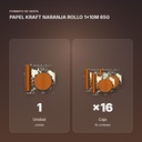 PAPEL KRAFT NARANJA ROLLO 1x10M 65G - formato de venta: caja de 16